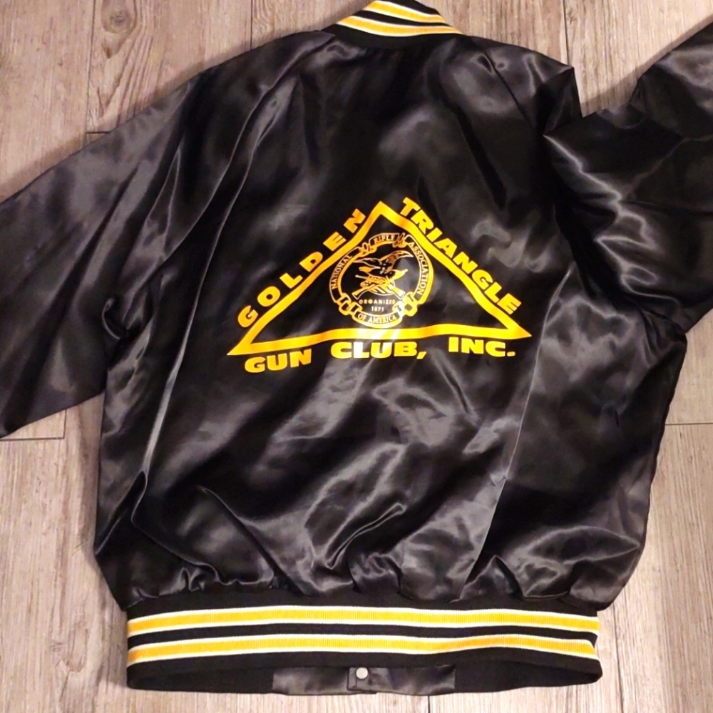 Vintage West Ark, Satin Bomber, Featuring "Golden Triangle Gun Club"
